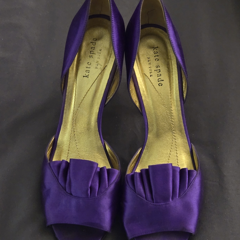 Kate Spade Purple Satin Heels - Picture 5 of 5